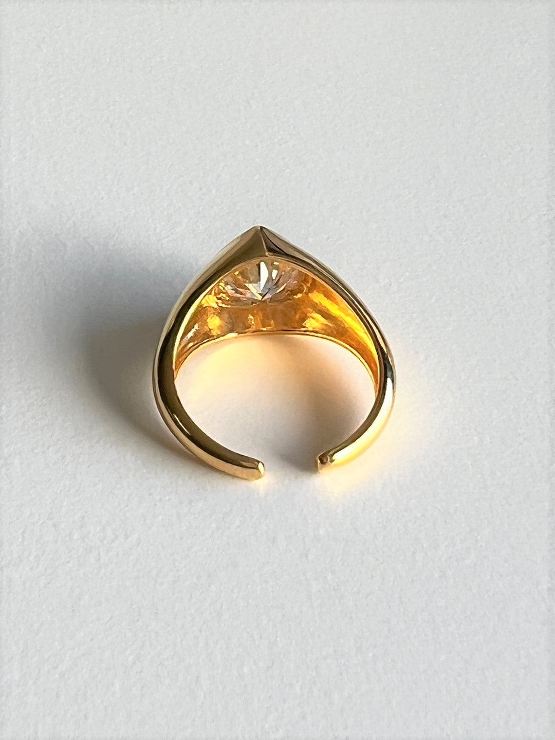 Zakynthos Big Heart Cubic Zirconia Silver Ring