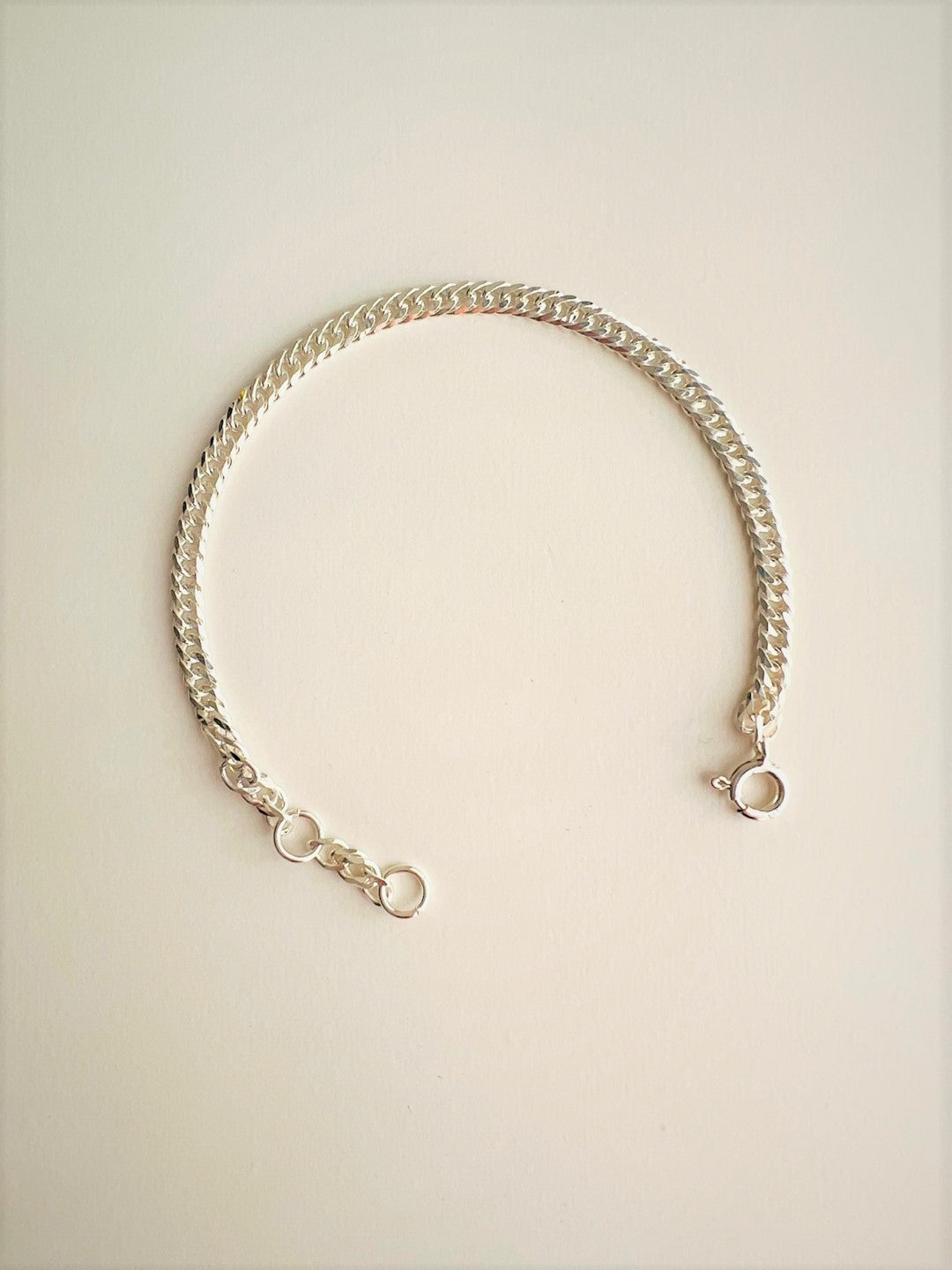 Thasos Simple Curb Chain Silver Bracelets
