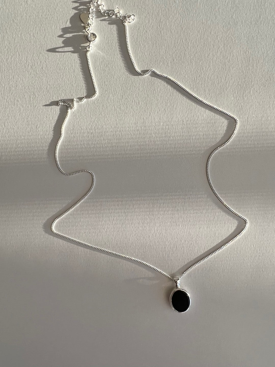Alimia Black Agate Silver Necklace