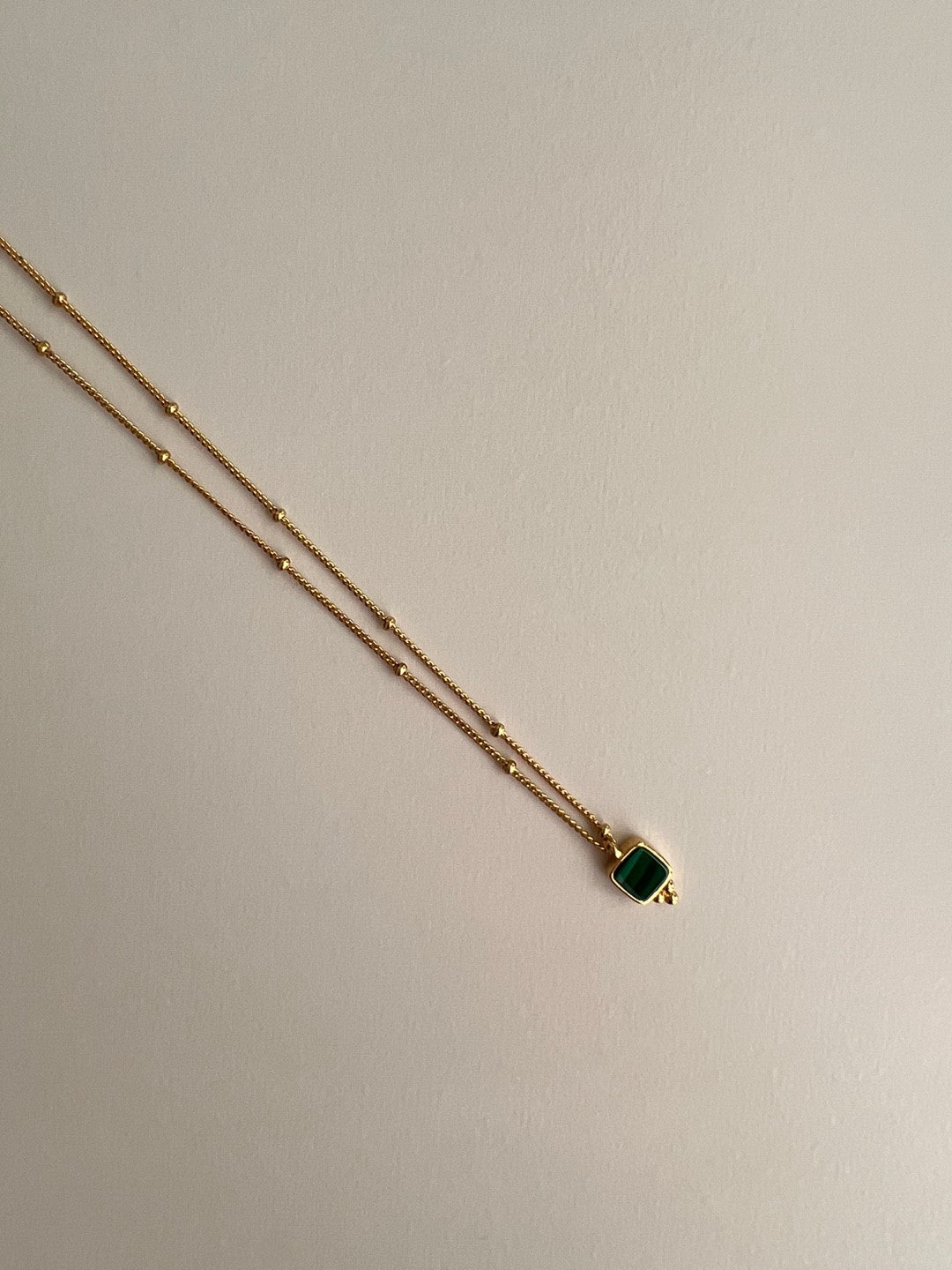 Meganissi Malachite Square Necklace