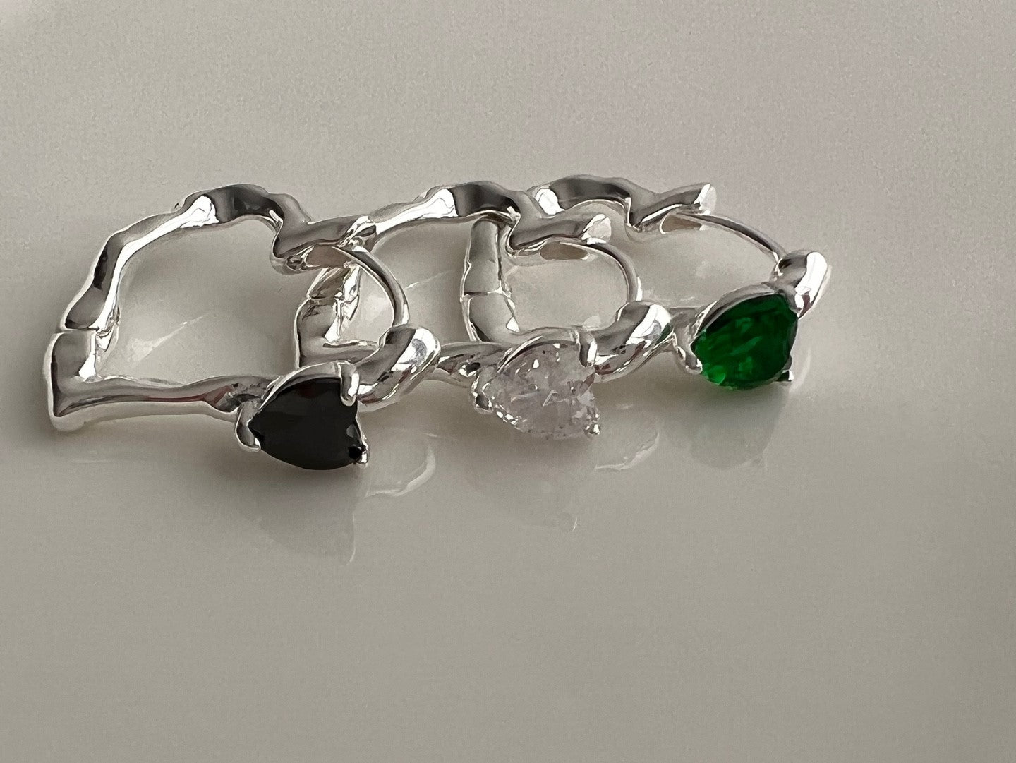 Chios Heart Cubic Zirconia Silver Earrings