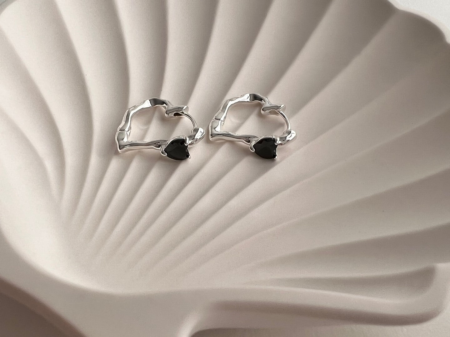 Chios Heart Cubic Zirconia Silver Earrings