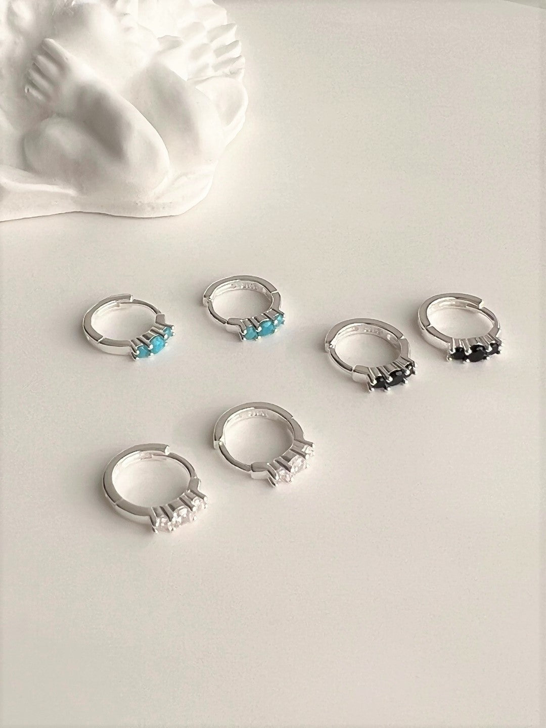 Dia Small Hoop Silver Earrings