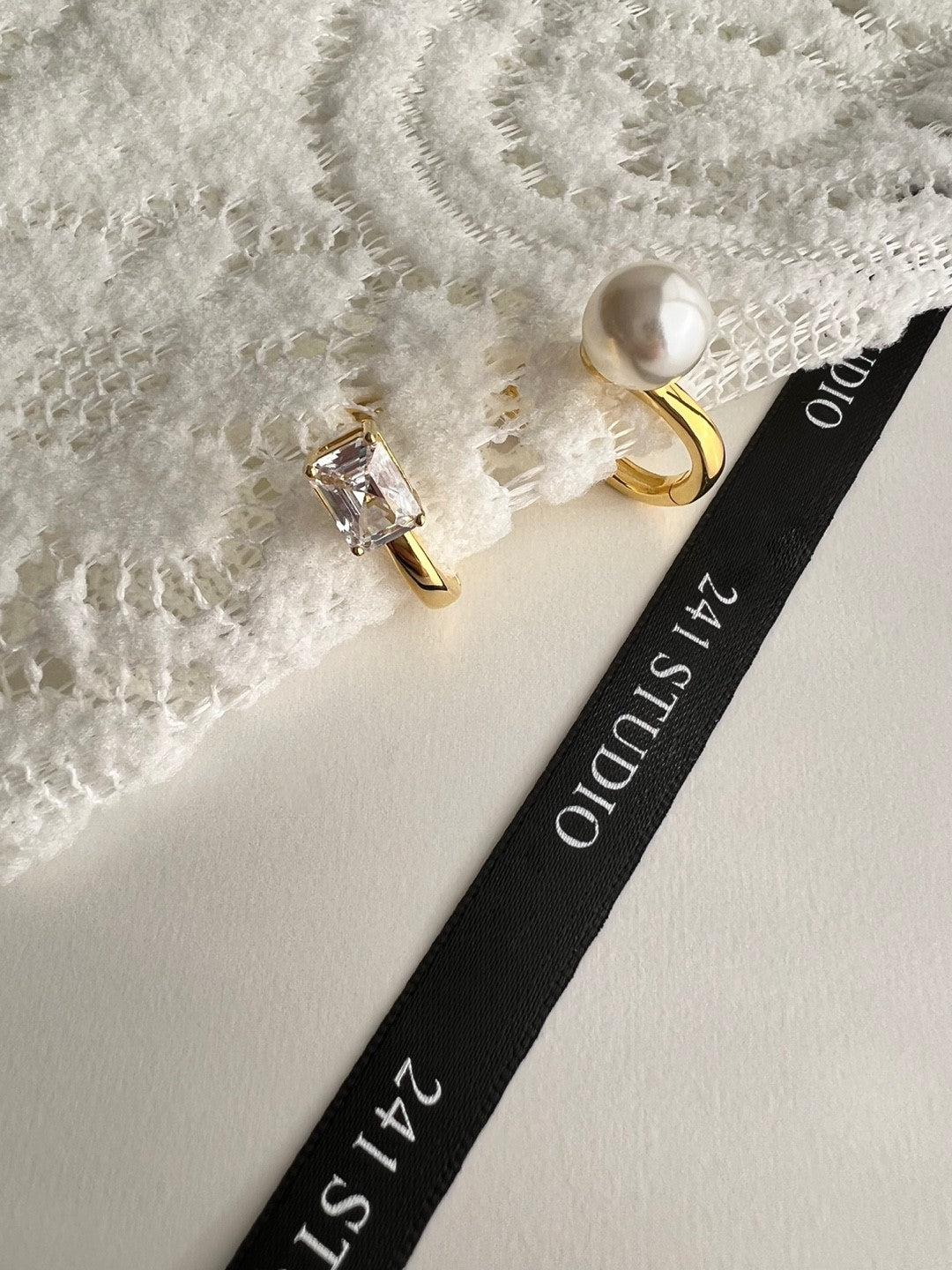 Ios Two Style Gold Earrings