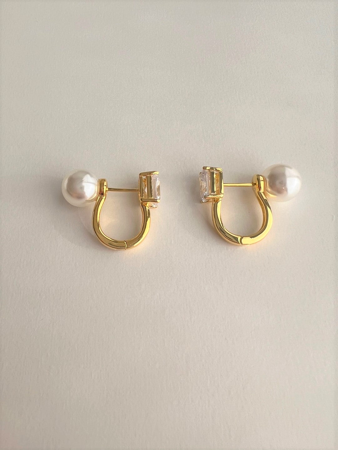 Ios Two Style Gold Earrings