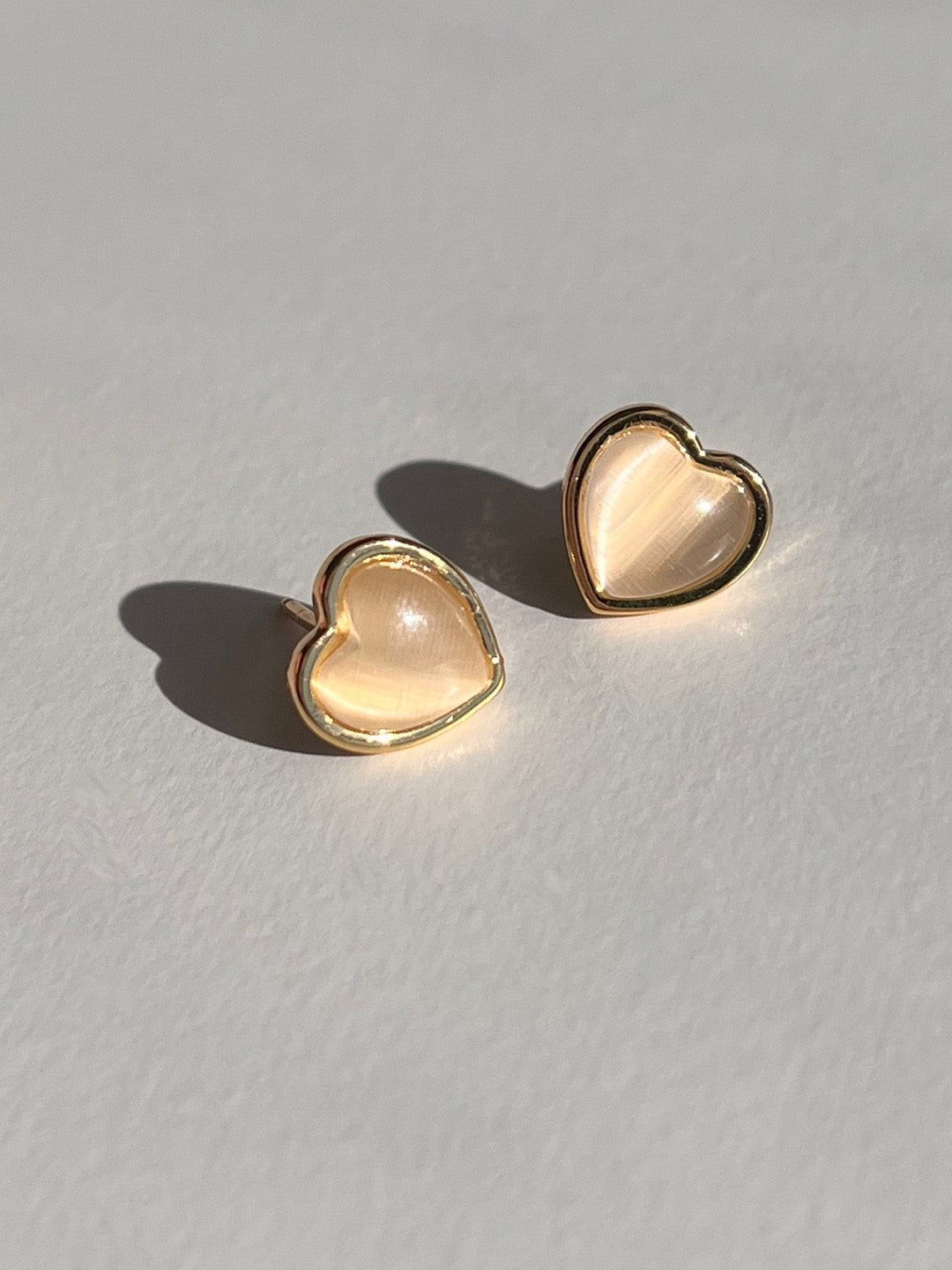 Mona Moonstone Heart Studs