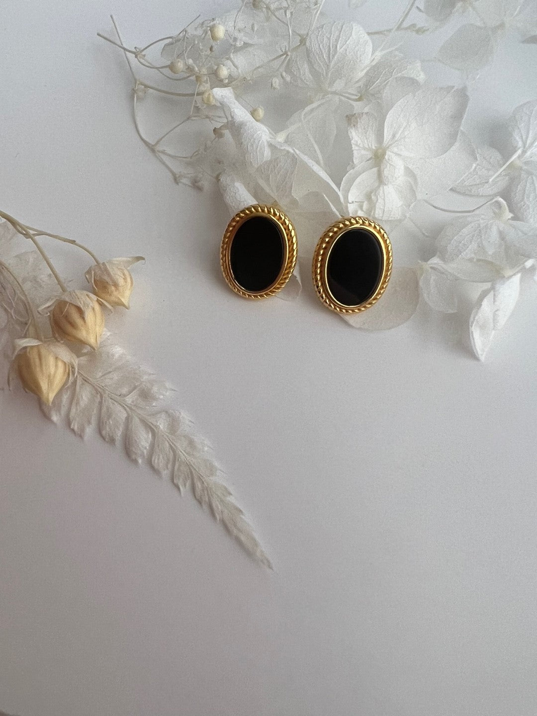 Brielle Black Agate Studs