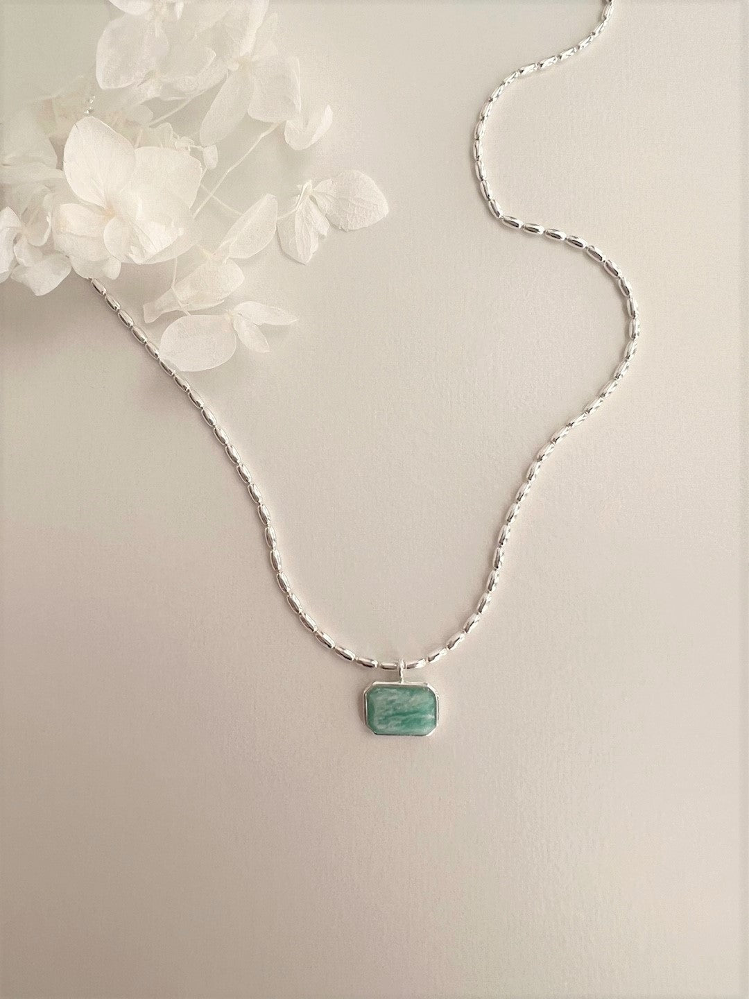 Mixed Mint Moonstone Silver Necklace