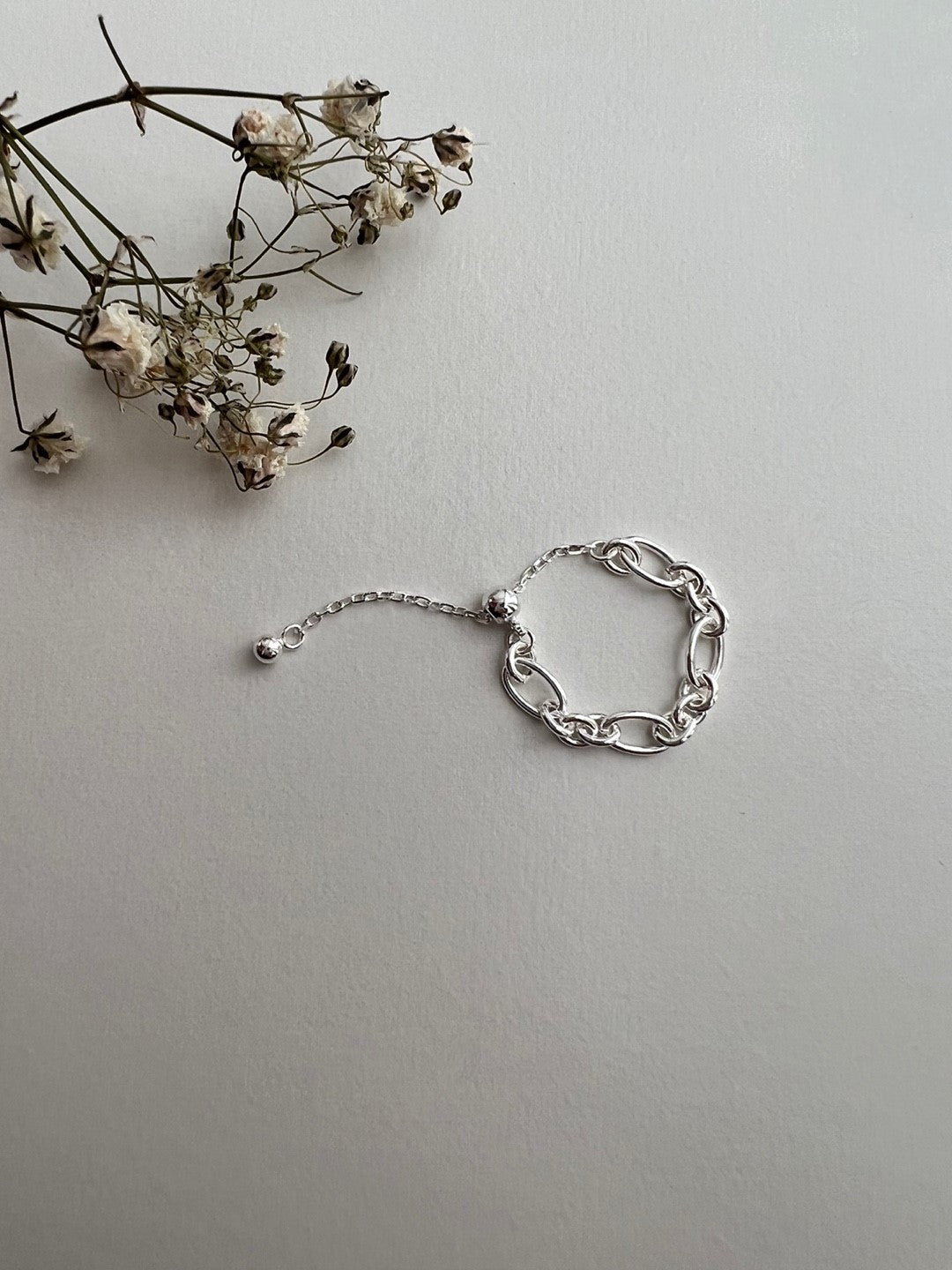 Coco Soft Chain Adjustable Silver Ring
