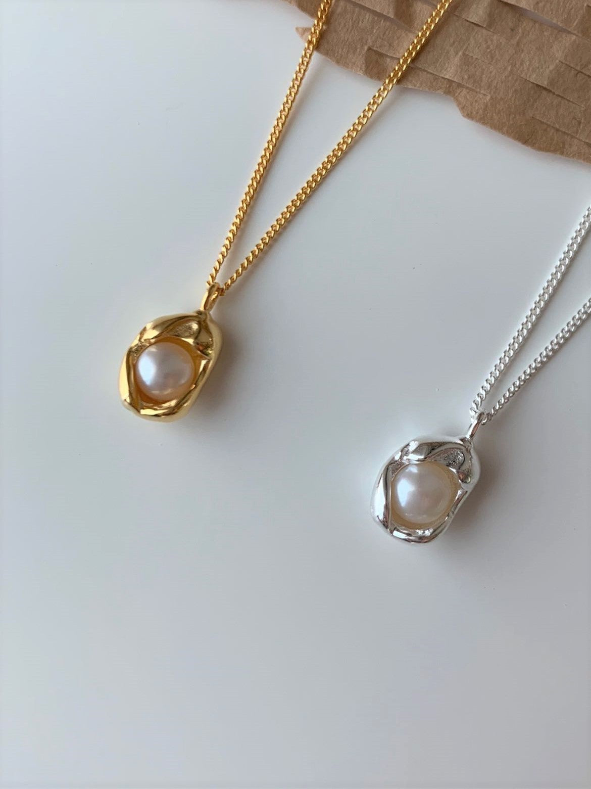 Amy Silver Pearl Necklace
