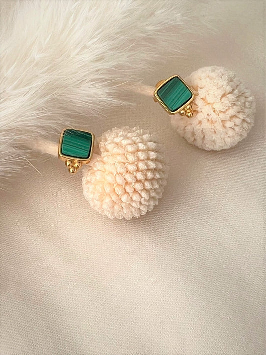 Meganissi Malachite Square Studs