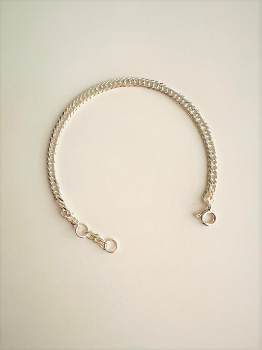 Thasos Simple Curb Chain Silver Bracelets