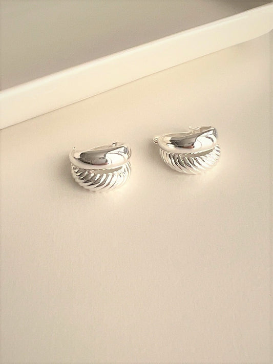 Arya Double Hoop Silver Earrings