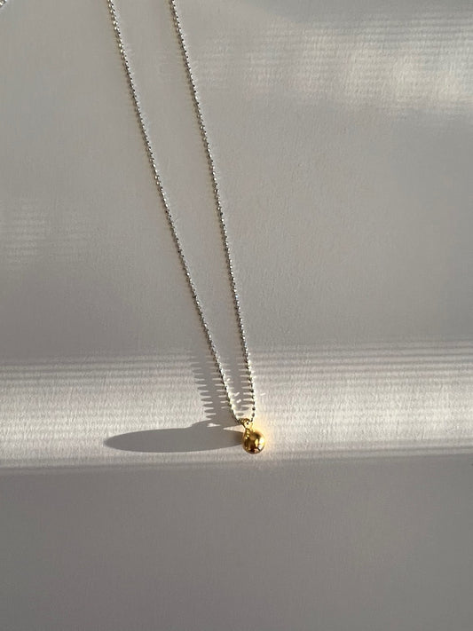 Los Little Gold Ball Silver Necklace