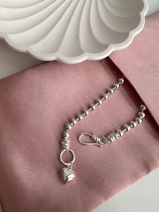 Ali Heart Drop Silver Bracelets
