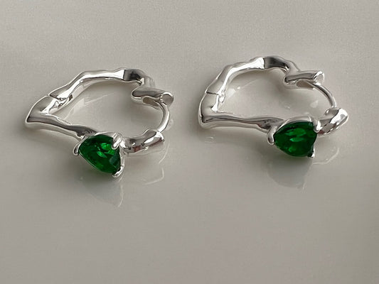 Chios Heart Cubic Zirconia Silver Earrings