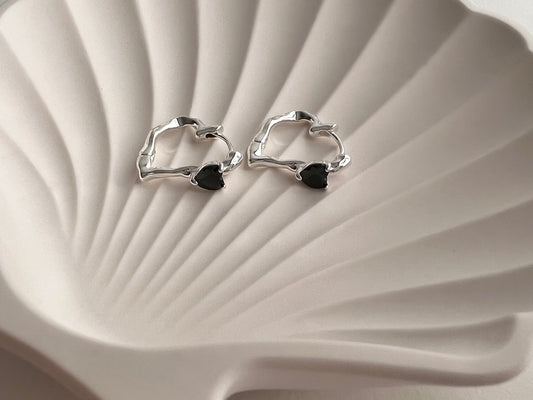 Chios Heart Cubic Zirconia Silver Earrings