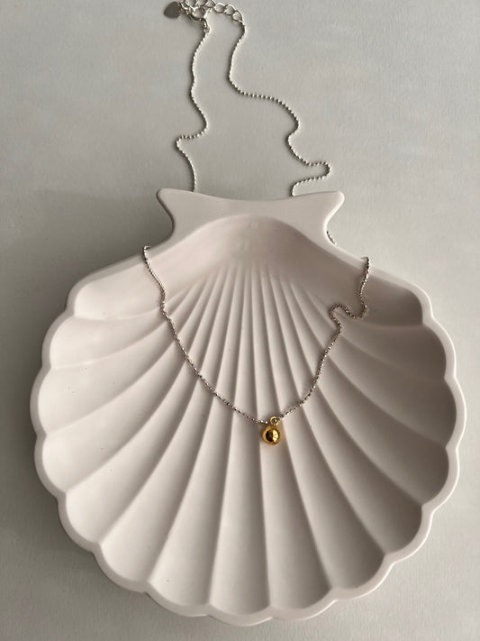 Los Little Gold Ball Silver Necklace