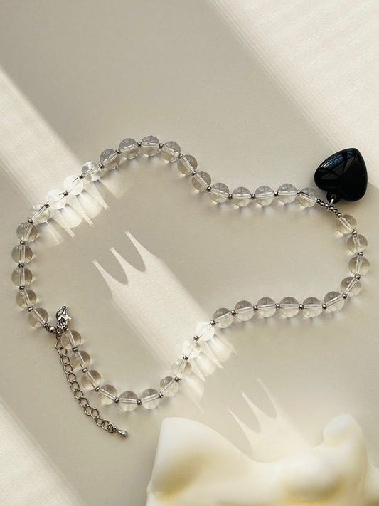 Louella Black Heart Onyx Necklace