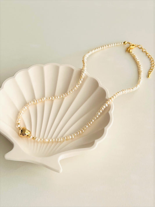 Moira Golden Heart Pearl Necklace