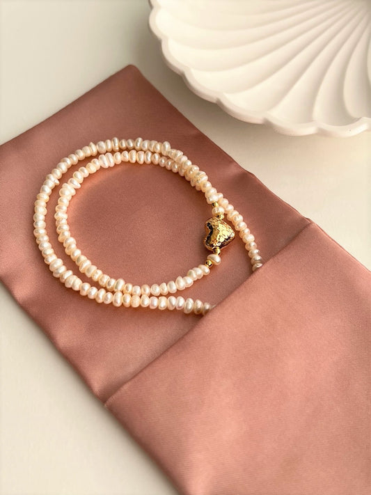 Moira Golden Heart Pearl Necklace