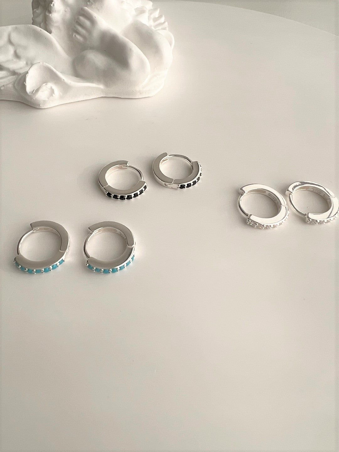 Keros Small Hoop Silver Earrings