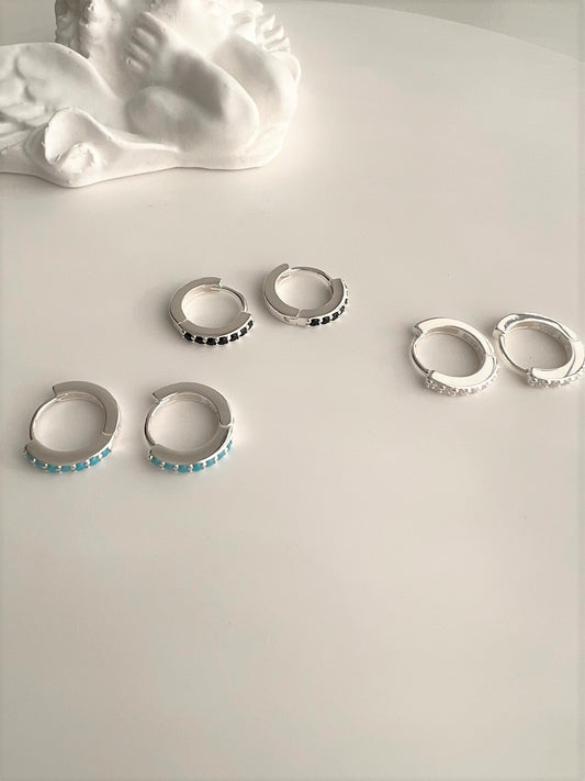 Keros Small Hoop Silver Earrings