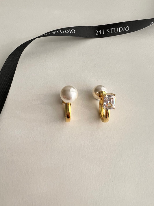 Ios Two Style Gold Earrings