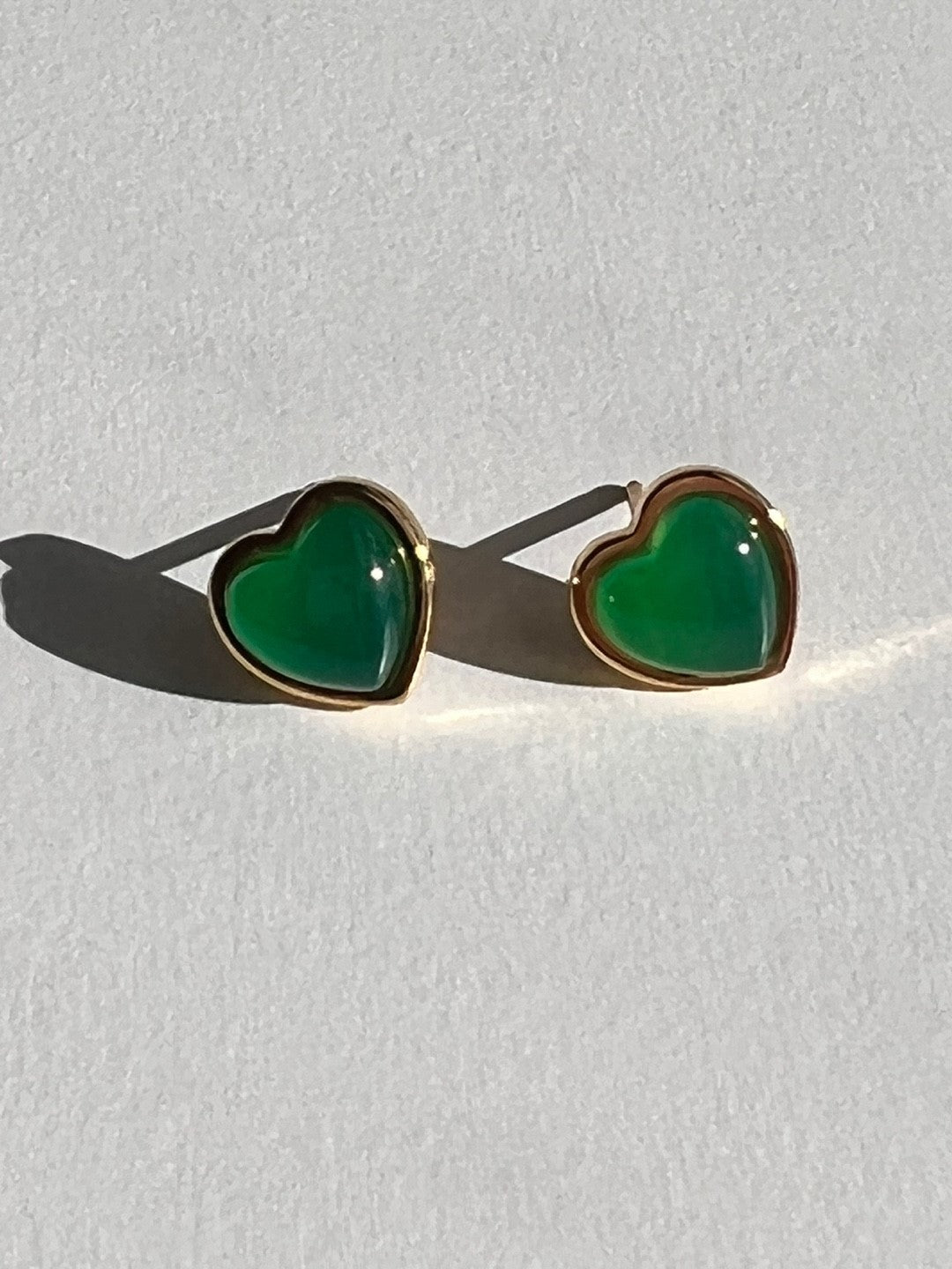 Mona Moonstone Heart Studs