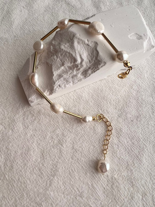 Milly Freshwater Pearl Brass Bracelets