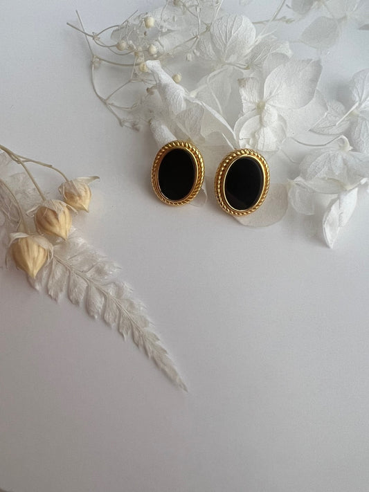 Brielle Black Agate Studs