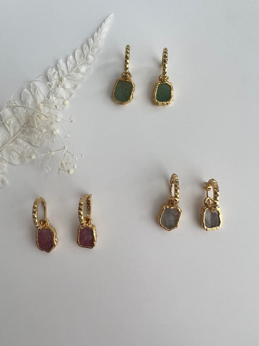 Sisi Moonstone Gold Earrings