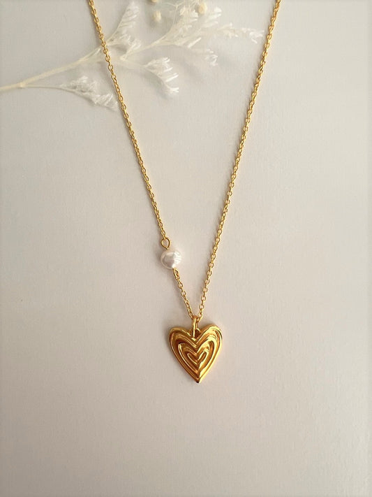 Kos Heart Pearl Point Necklace