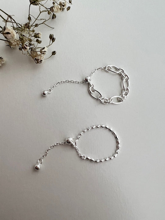 Coco Soft Chain Adjustable Silver Ring