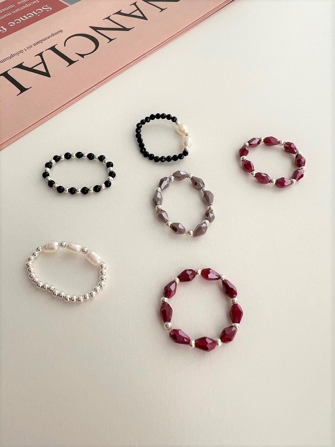 Summer Bead Elastic Rings