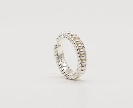 Naxos Pearl Silver Ring